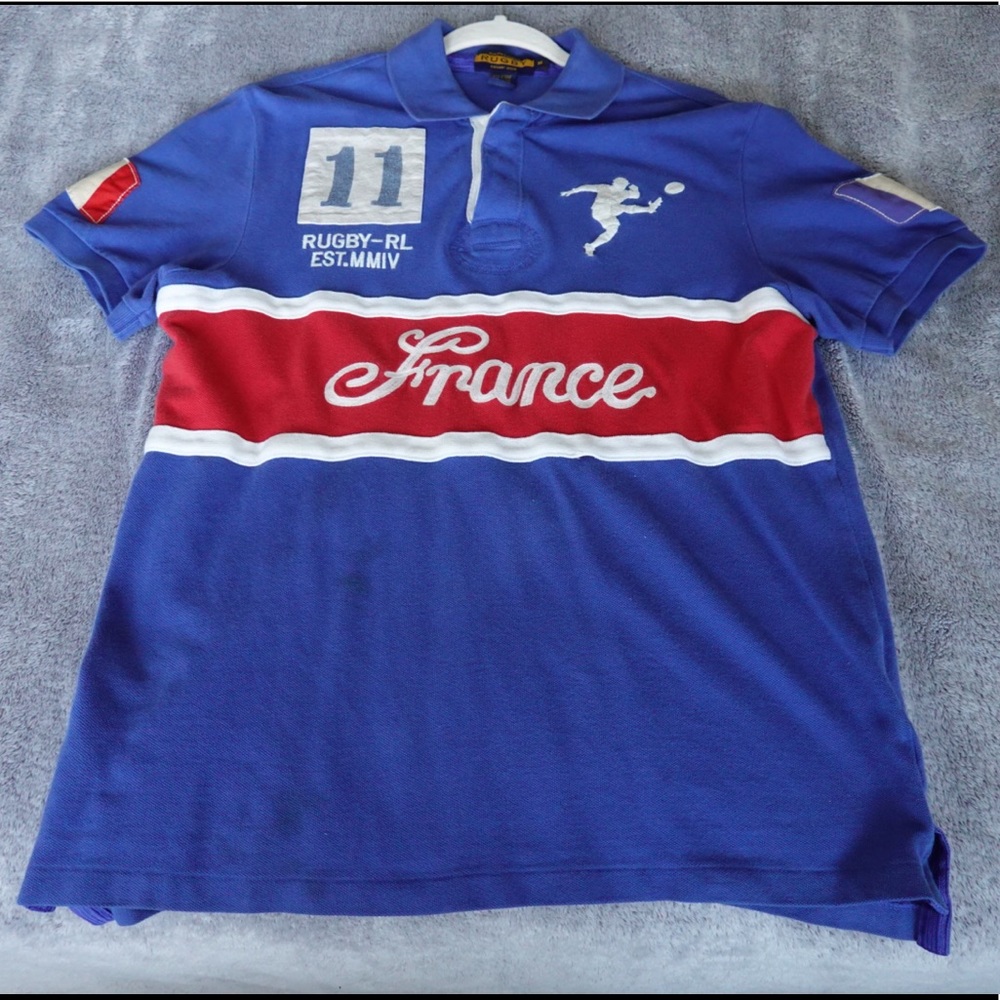 Ralph Lauren Rugby Polo Shirt France Size M